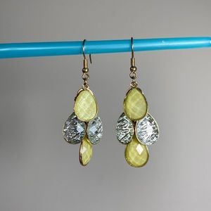 green teardrop earrings